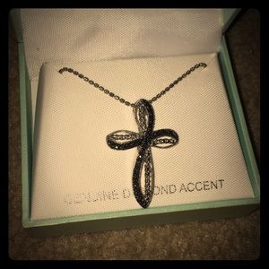Black and silver cross necklace